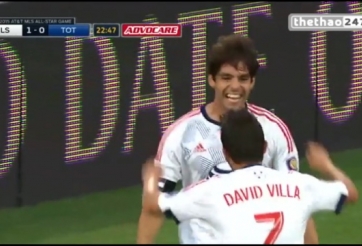 VIDEO: Kaka kiến tạo cho David Villa ghi bàn khiến thủ môn Tottenham chôn chân