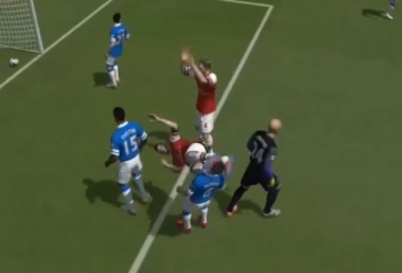 VIDEO: Olivier Giroud ăn mừng bàn thắng bằng pha knock-out đối thủ