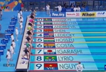 VIDEO: Bài thi bơi 200m tự do nữ của Ánh Viên tại giải bơi VĐTG