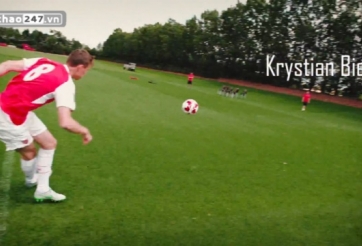 VIDEO: Các cầu thủ Arsenal thi tài sút bóng kiểu rabona