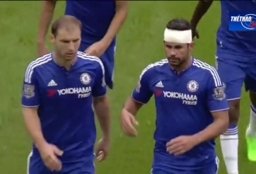 VIDEO: Nổi cáu vì dính cùi chỏ, Diego Costa đòi tẩn Fernandinho