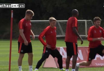 VIDEO: Các cầu thủ MU miệt mài tập luyện cho trận đấu với Club Brugge