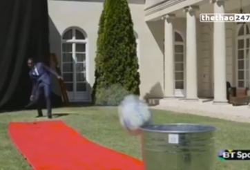 VIDEO: Các ngôi sao bóng đá thi tài sút bóng vào thùng rác