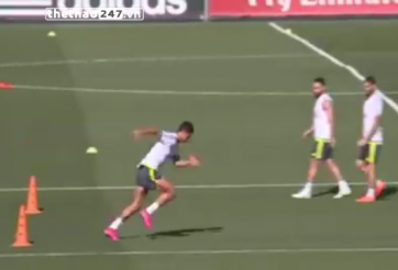 VIDEO: Xem Ronaldo tăng tốc như Usain Bolt trên sân tập Real