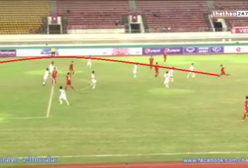 VIDEO: Siêu phẩm sút xa kiểu knuckleball của sao U19 Thái Lan