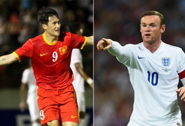 Công Vinh kém Rooney 20 bậc về thành tích ghi bàn ở ĐTQG