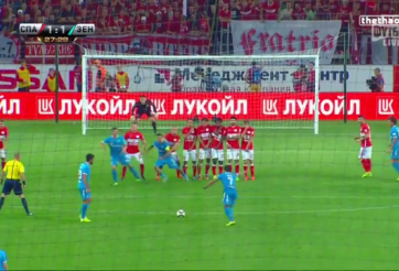 VIDEO: Cú sút phạt mạnh không tưởng của Hulk ở giải VĐQG Nga