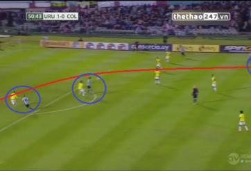 VIDEO: Pha kiến tạo xuyên thủng hàng phòng ngự đối phương của sao Uruguay