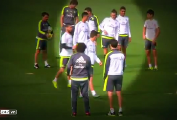 VIDEO: Ronaldo và Gareth Bale lạnh lùng tránh mặt trong buổi tập của Real