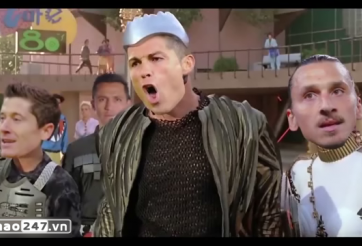 Clip hài Ronado truy đuổi Messi trong cuộc đua Quả bóng vàng 2015