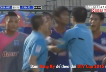 VIDEO: Cầu thủ Myanmar tấn công trọng tài, bỏ thi đấu ở BTV Cup