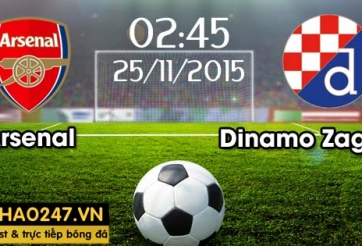 Nhận định, Dự đoán kết quả trận Arsenal vs Dinamo Zagreb 02h45 ngày 25/11/2015