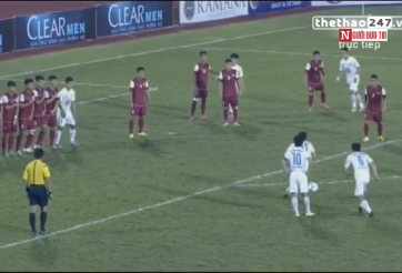 VIDEO: Công Phượng sút phạt đẳng cấp mở tỷ số cho U21 HAGL
