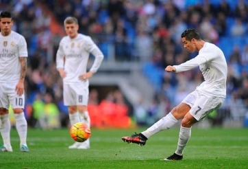 VIDEO: Ronaldo tái hiện cú sút phạt sở trường ở Champions League