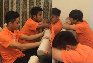 Tuấn Anh cúi gầm mặt, Lâm Ti Phông khóc nức nở trong buổi họp báo