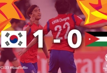 Video bàn thắng: Hàn Quốc 1-0 Jordan (VCK U23 châu Á 2016)