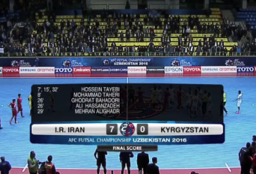 Video Futsal: Iran 7-0 Kyrgyzstan (Tứ kết giải VĐ châu Á 2016)