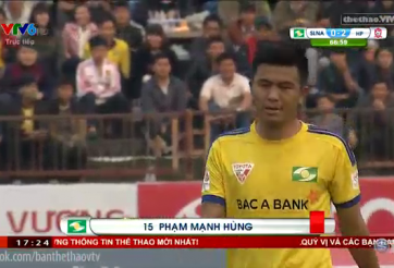 VIDEO: Phạm Mạnh Hùng nhận thẻ đỏ đầu tiên ở V-League 2016