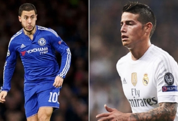 Chuyển nhượng 15/3: Real Madrid chốt đổi James lấy Hazard