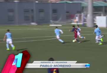 VIDEO: Sao U14 Barca tái hiện pha solo 'thần thánh' như Messi
