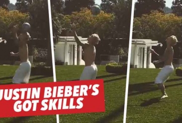 VIDEO: Kỹ năng chơi bóng ấn tượng của ca sỹ Justin Bieber