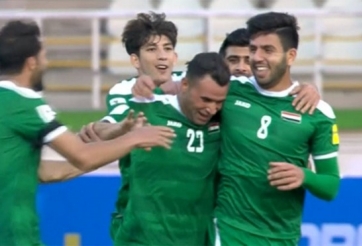 VIDEO: Bàn mở tỷ số của Iraq ở phút bù giờ hiệp 1