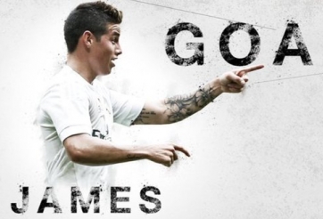 VIDEO: James Rodriguez mở tỷ số sau pha dàn xếp đá phạt tinh quái của Real
