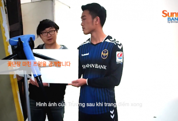 VIDEO: Lương Xuân Trường bận rộn đóng quảng cáo ở Hàn Quốc