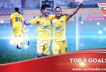 VIDEO: Quốc Phương dẫn đầu top 5 siêu phẩm tại vòng 7 V-League 2016