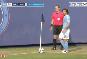 VIDEO: Cú đá phạt góc thảm họa của Pirlo ở giải nhà nghề Mỹ