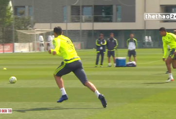 VIDEO: Ronaldo và Bale trổ tài bứt tốc ghi bàn trên sân tập Real