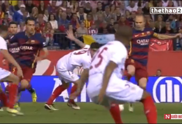 VIDEO: Khi Neymar bắt chước Iniesta 'xoay compa' trước hàng thủ Sevilla
