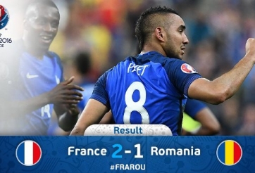 Video bàn thắng: Pháp 2-1 Romania (Vòng bảng Euro 2016)