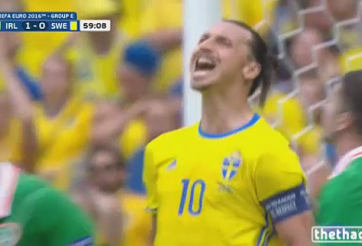 VIDEO: Pha hỏng ăn đáng tiếc của Ibrahimovic trước CH Ireland