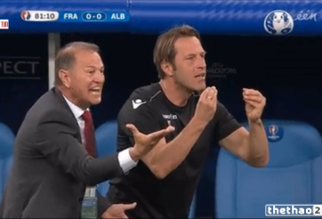 VIDEO; Phản ứng hài hước của HLV Albania ở trận gặp Pháp