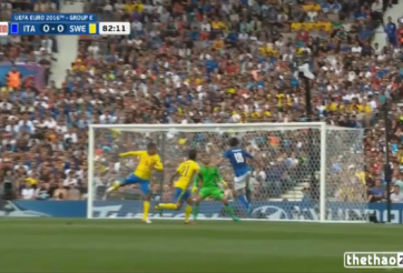 VIDEO: Parolo đánh đầu nguy hiểm dội xà ngang khung thành Thụy Điển