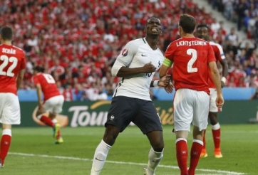 VIDEO: 2 lần Pogba và Payet sút bóng dội xà ngang khung thành Thụy Sỹ