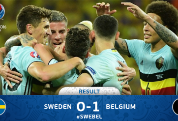 Video bàn thắng: Bỉ 1-0 Thụy Điển (Vòng bảng Euro 2016)