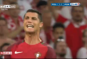 VIDEO: Ronaldo nổi cáu sau cú tạt bóng của Nani