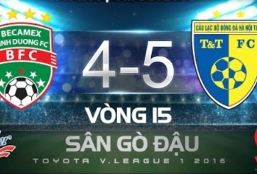Video bàn thắng: Bình Dương 4-5 Hà Nội T&T (Vòng 15 V-League 2016)