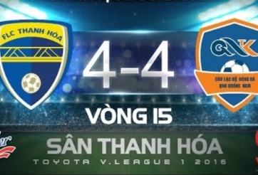 Video bàn thắng: Thanh Hóa 4-4 Quảng Nam (Vòng 15 V-League 2016)