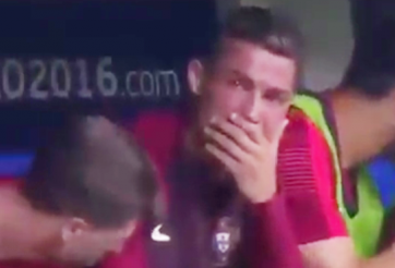 Hình ảnh Ronaldo khóc nức nở khi Bồ Đào Nha ghi bàn ở chung kết Euro