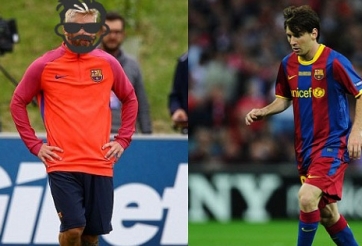 Messi xuất hiện tại Anh với bộ dạng ‘lão hóa’