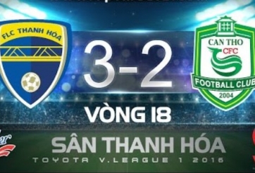 Video bàn thắng: Thanh Hóa 3-2 Cần Thơ (Vòng 18 V-League 2016)