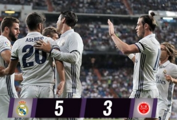 Video bàn thắng: Real Madrid 5-3 Reims (Giao hữu CLB)