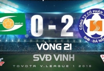 Video bàn thắng: SLNA 0-2 Đà Nẵng (Vòng 21 V-League 2016)