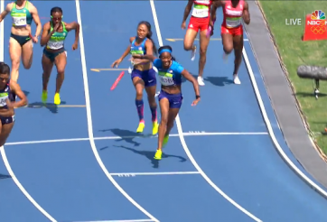 Mỹ suýt bị loại khỏi chung kết chạy tiếp sức 4x100m vì đánh rơi gậy