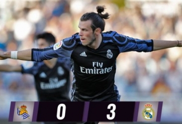 Video bàn thắng: Real Sociedad 0-3 Real Madrid (Vòng 1 La Liga)