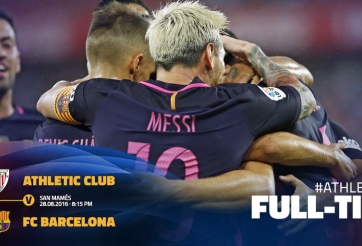 Video bàn thắng: Ahletic Bilbao 0-1 Barvelona (Vòng 2 La Liga)