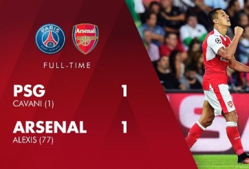 Video bàn thắng: PSG 1-1 Arsenal (Bảng A Champions League)